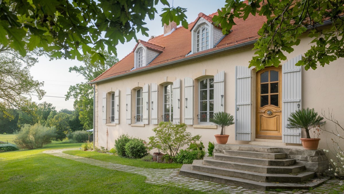 Maison avec volets blancs